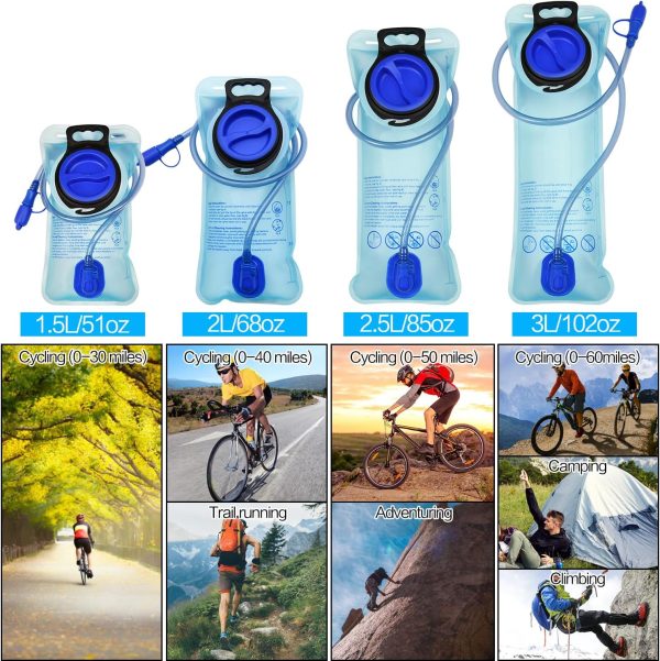1.5L/2L/2.5L/3L Hydration Bladder, Large Opening Water Bladder for Cycling Hiking Camping - Image 2